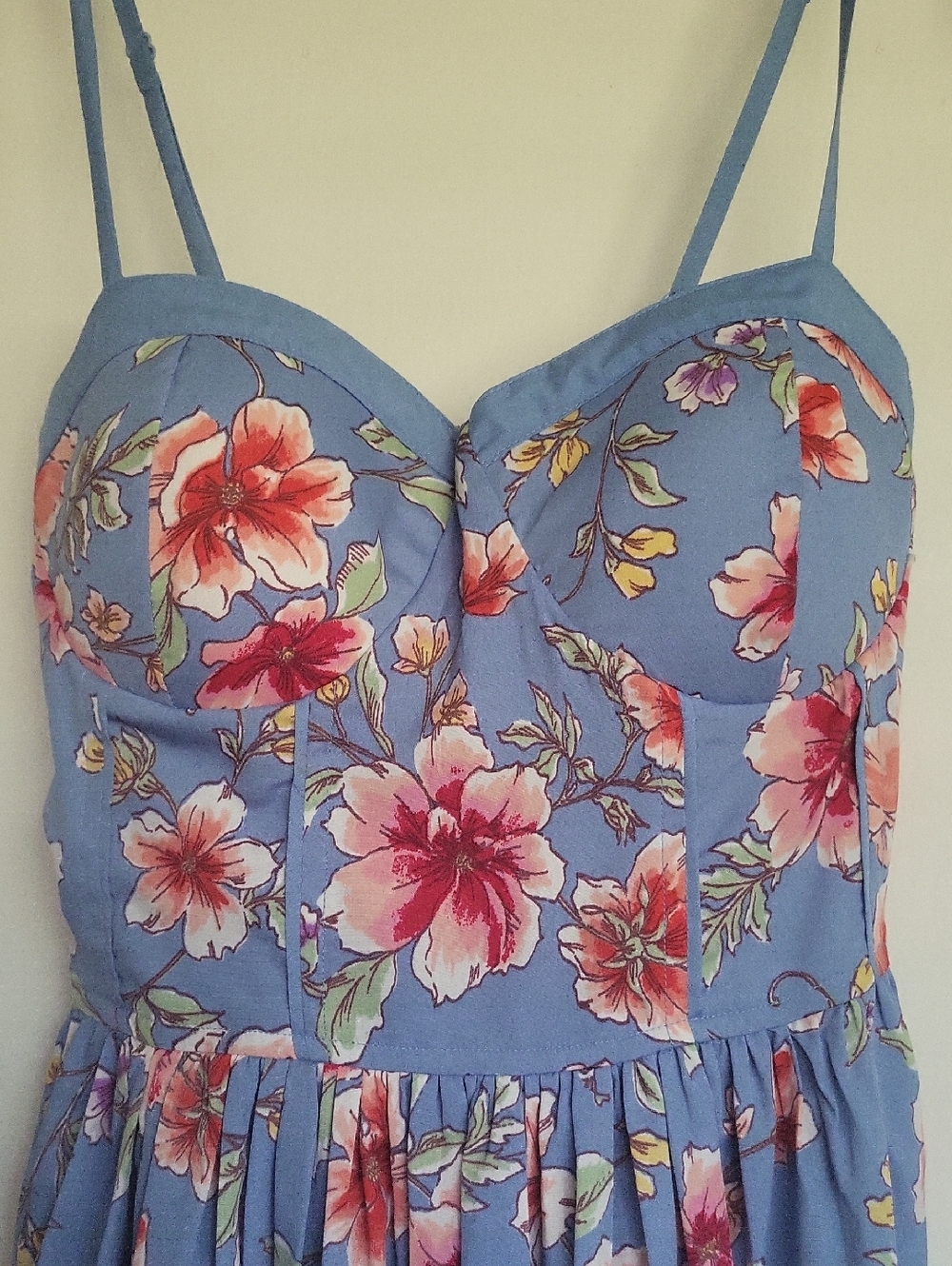 Band of the Free Blue Floral Mini Dress with Pockets, size Small - Picture 2 of 4